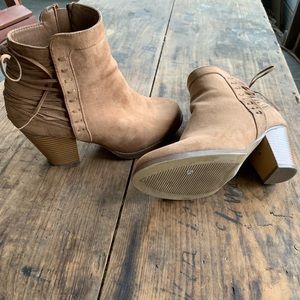 JustFab faux suede booties